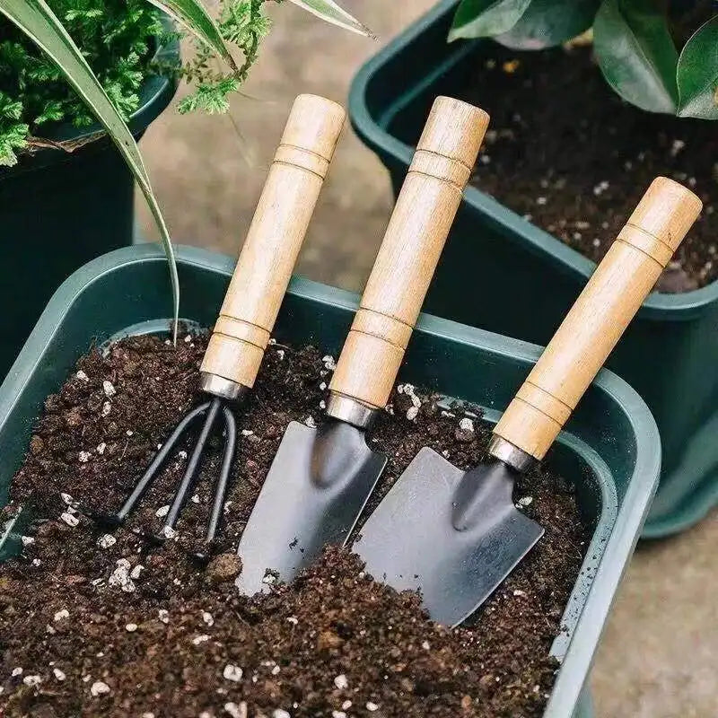 3PCS/Set Mini Gardening Shovel Household Portable Gardening Tool With Handles Shovel Rake Indoor Gardening Planting Flower Tools