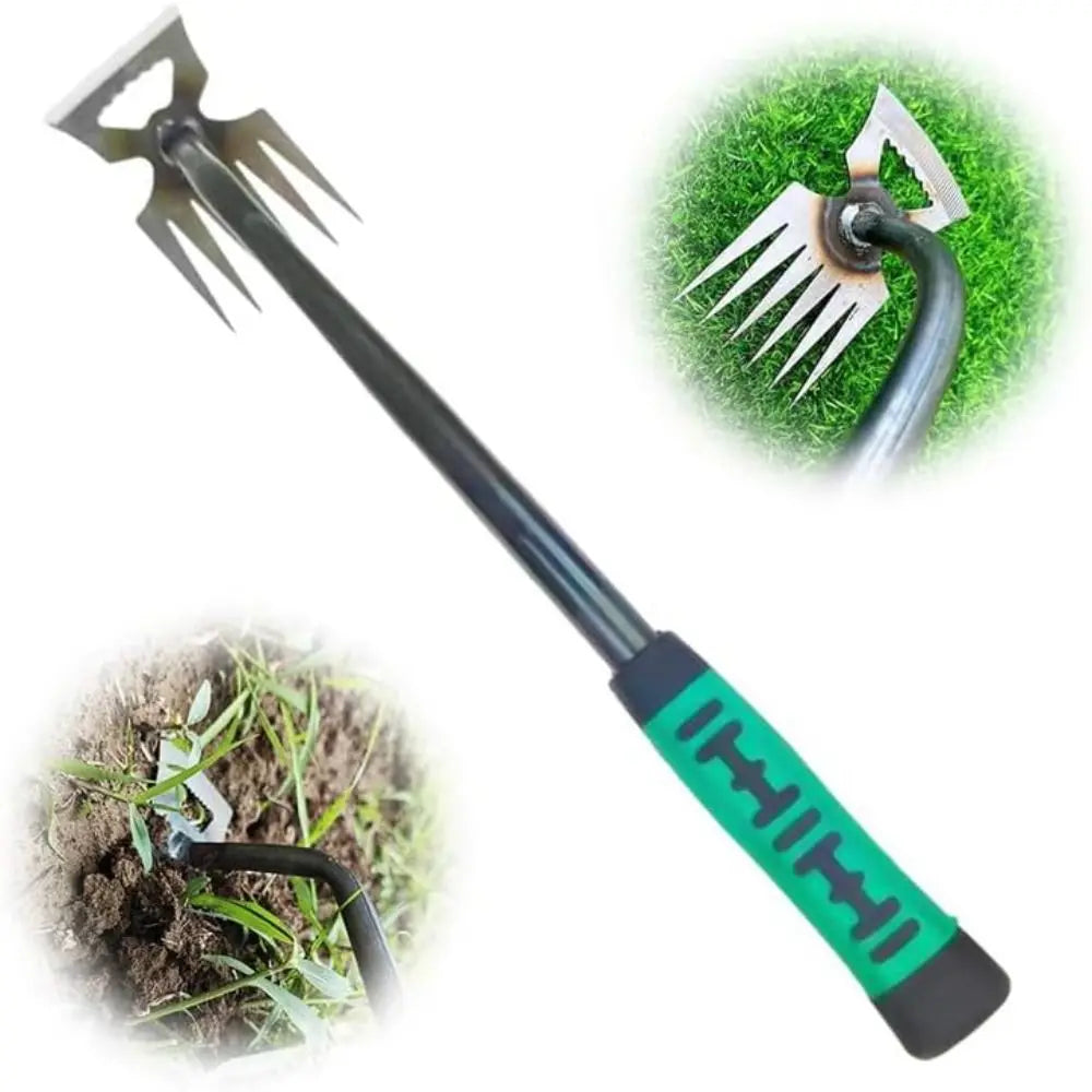 Stainless Steel Weed Puller Tool Manual Weeder Weed Digger Hand Weeder Grass Rooting Rubber Handle Weed Dandelion Remover