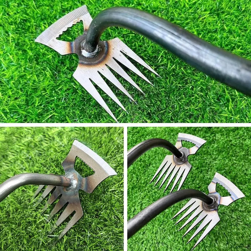 Stainless Steel Weed Puller Tool Manual Weeder Weed Digger Hand Weeder Grass Rooting Rubber Handle Weed Dandelion Remover