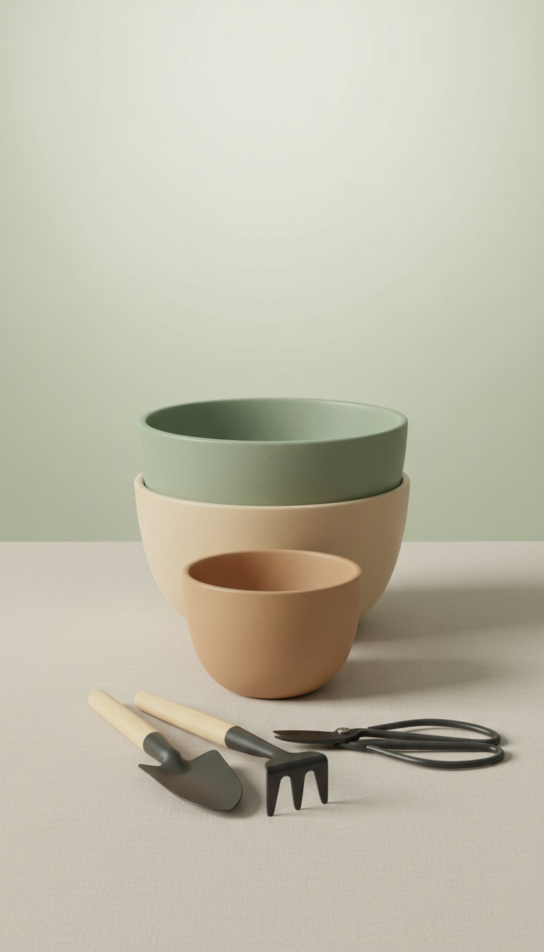 Matte Ceramic Indoor Planter Set